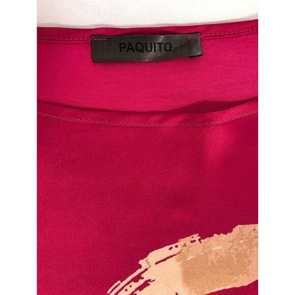 Women’s Long Sleeve Silky knit top Pink Made In Italy Size XXL Paquito - Picture 3 of 8